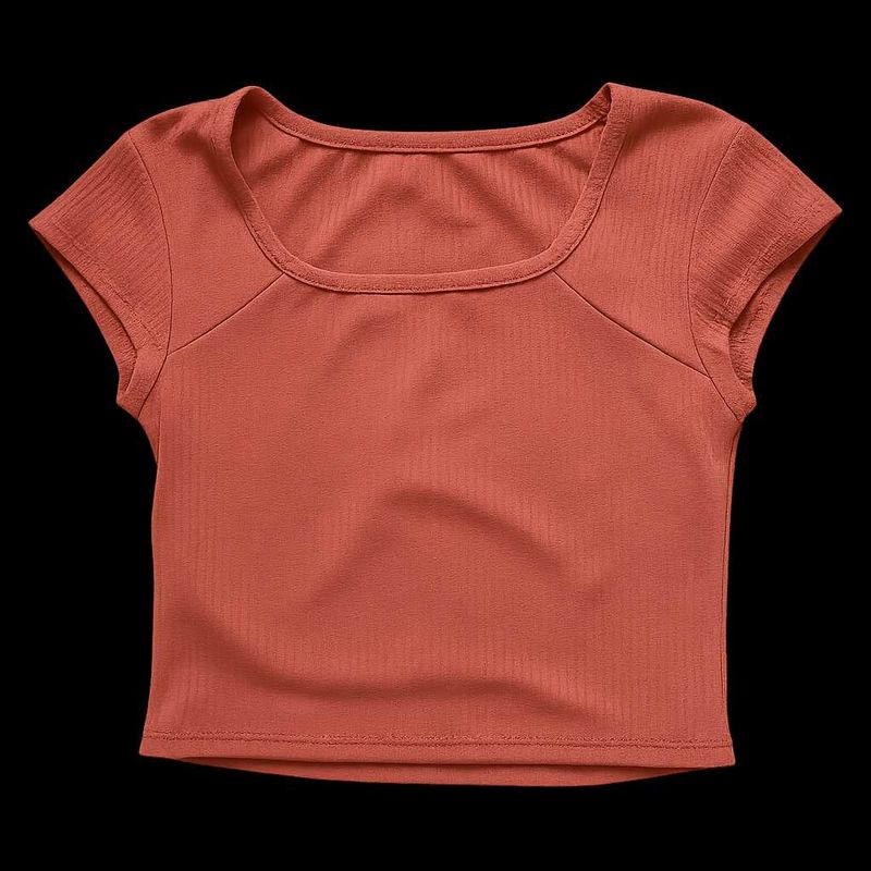 Ribbed Square Neck Top