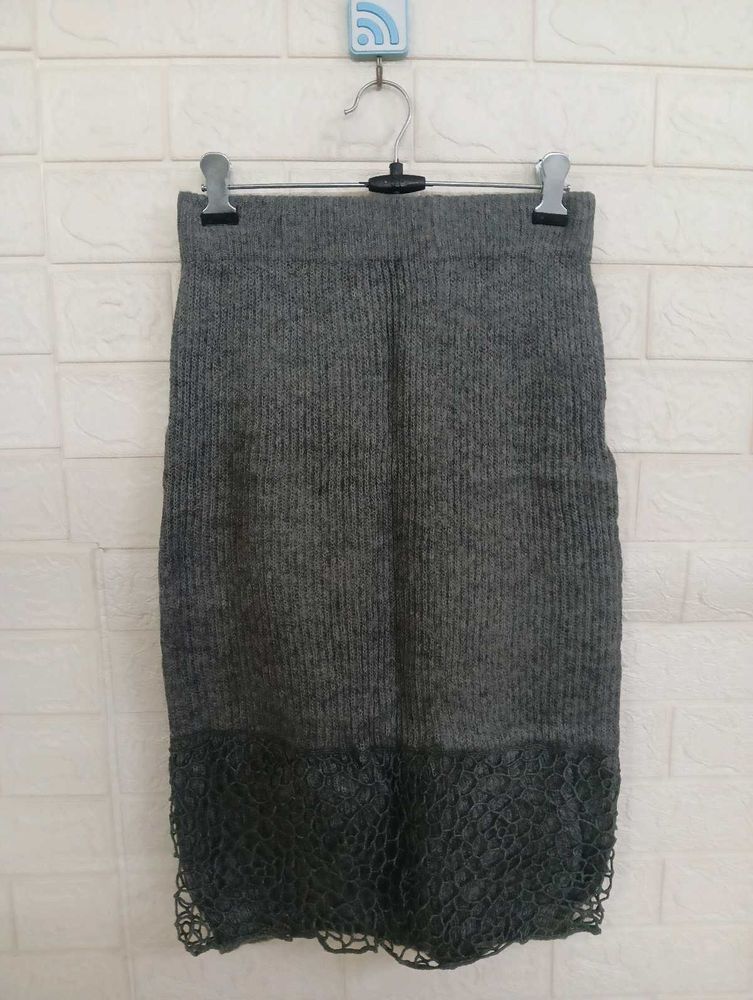 Gray Knit Skirt