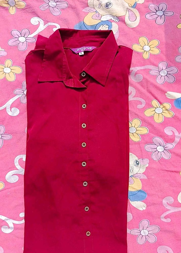 New Maroon Collar Midi