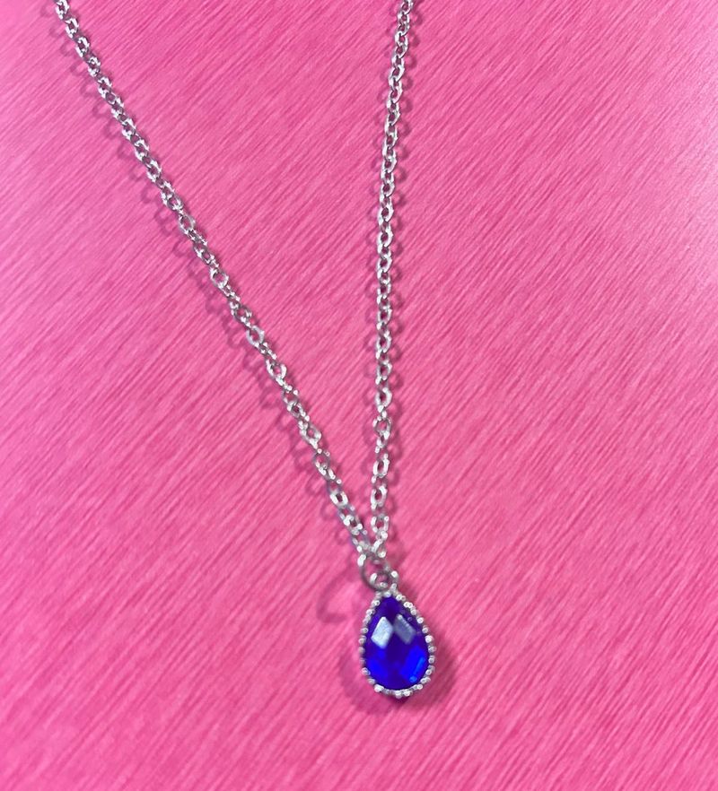 Blue Teardrop Necklace