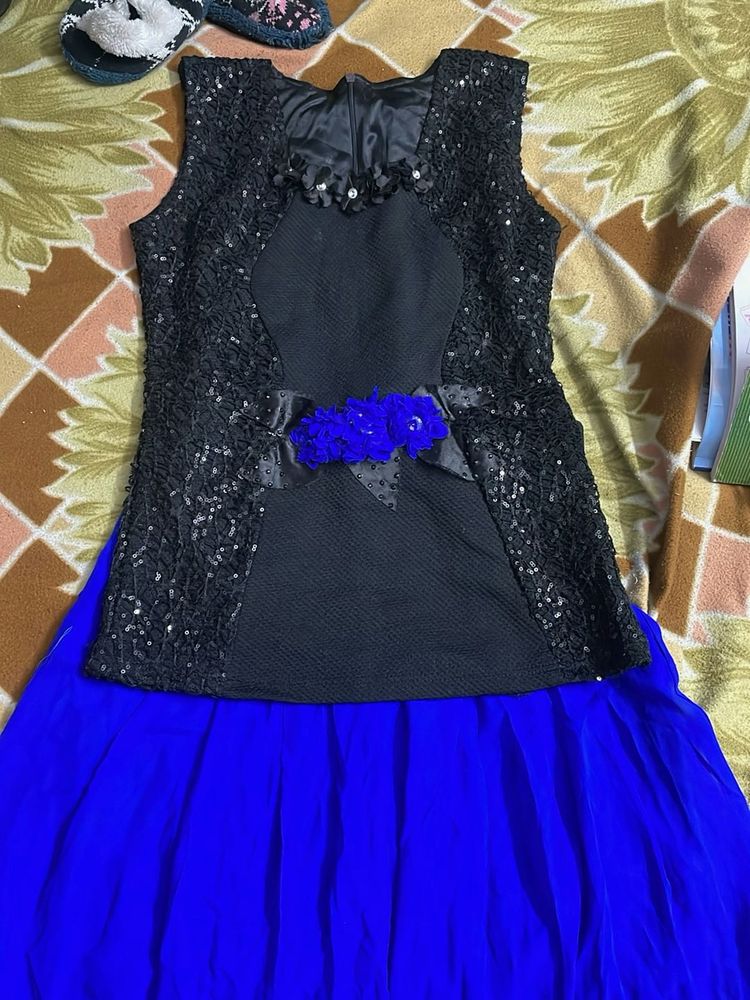 Girls&#39; Party Dress - Black &amp; Blue