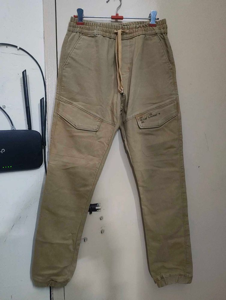 Khaki Cargo Joggers