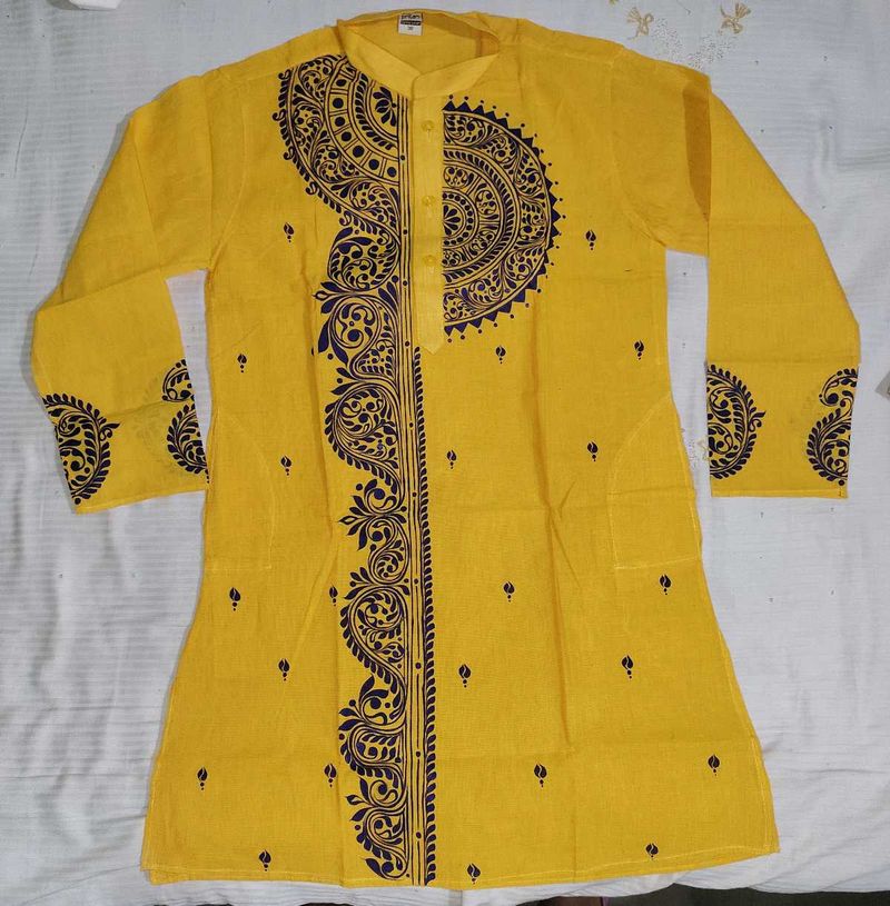 New Handmade Yellow Kurta