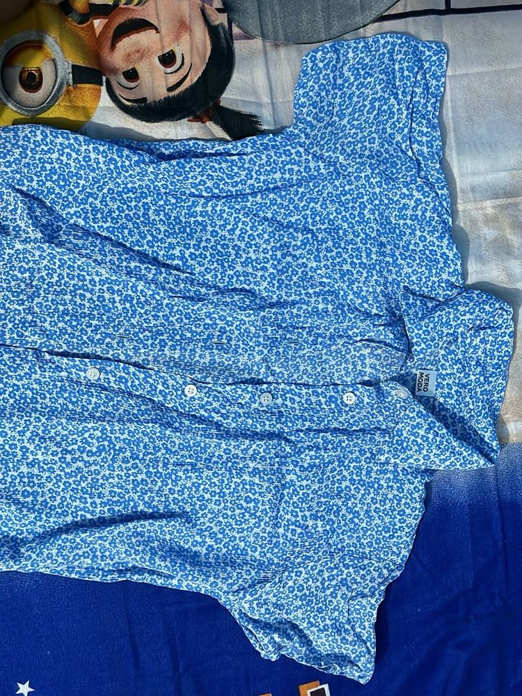 Blue Floral Skirt