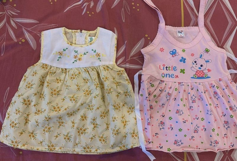 Cute Baby Girl Dresses (2 Items) 6 To 12 Months