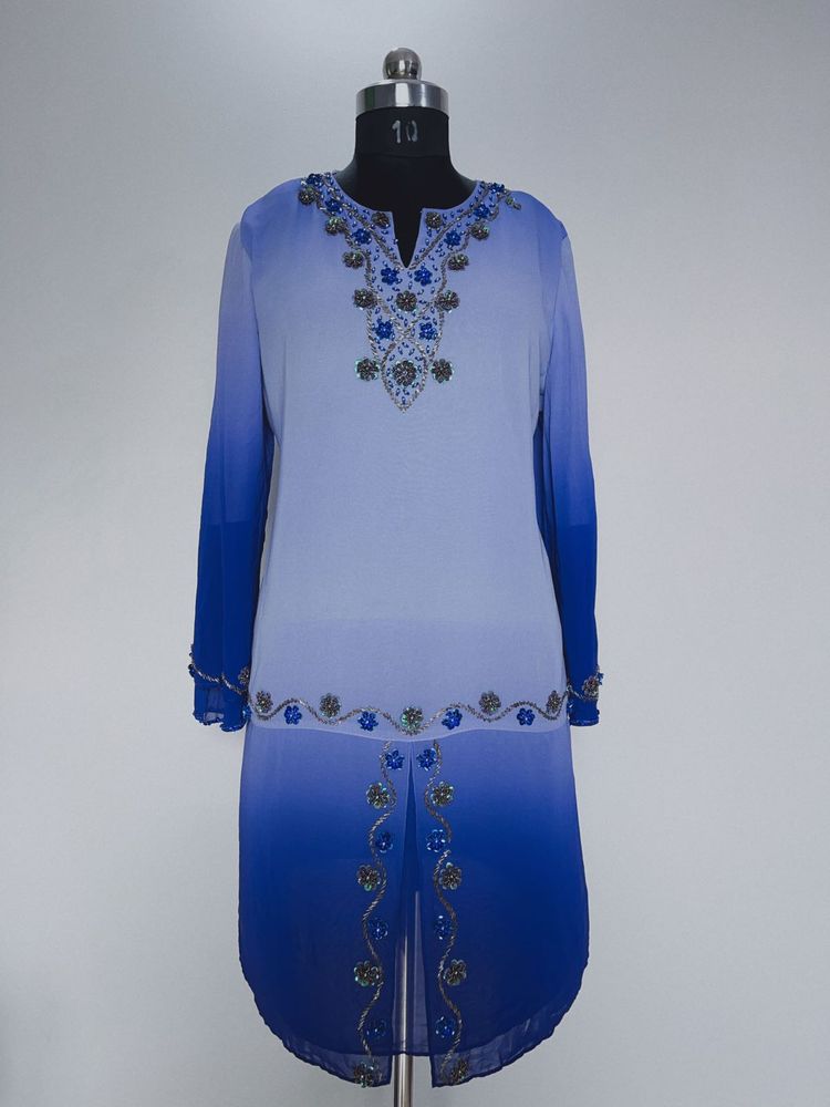 Elegant Blue Embroidered Kurta Set