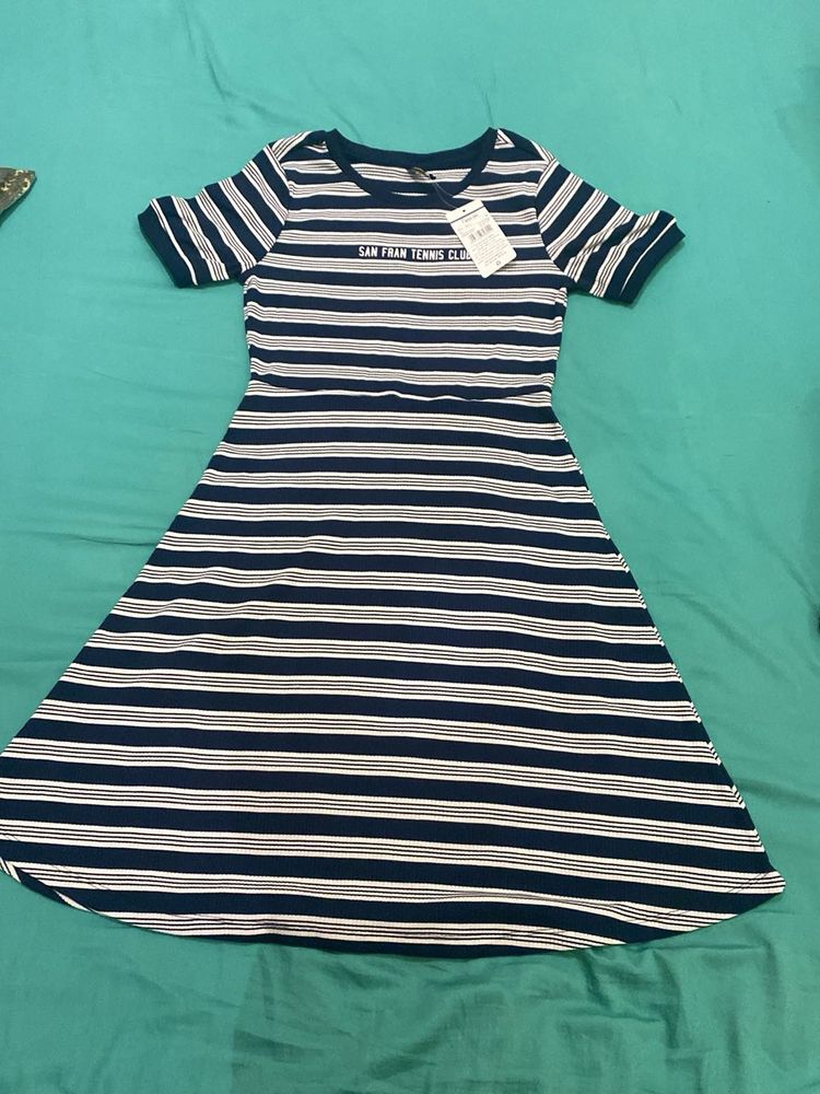 Striped Navy &amp; White Dress