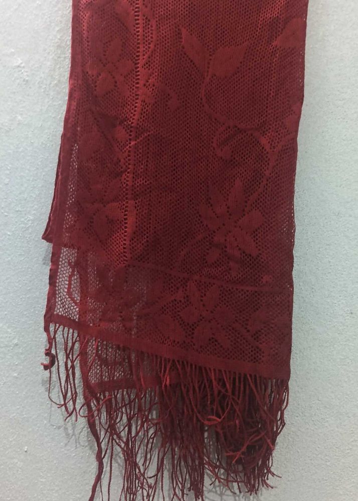 Maroon Floral Scarf