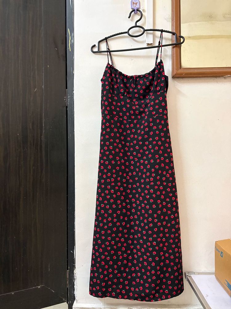 Floral Print Midi Slip Dress