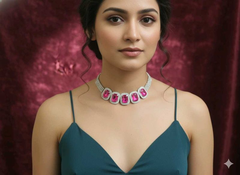 new Pink Gemstone Necklace