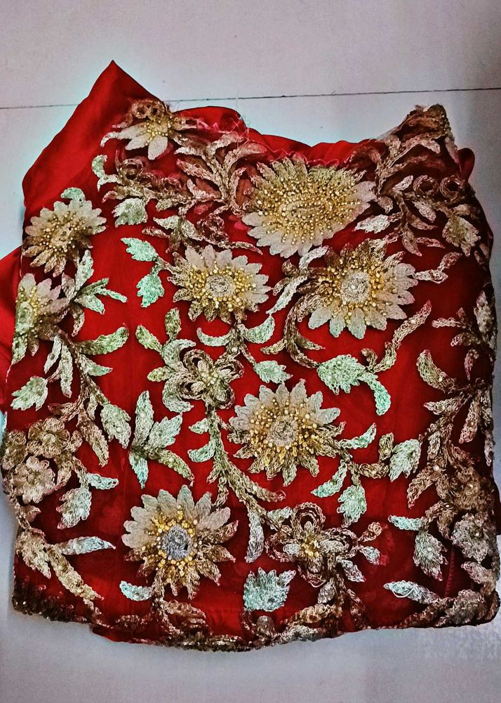 Embroidered Red Fabric