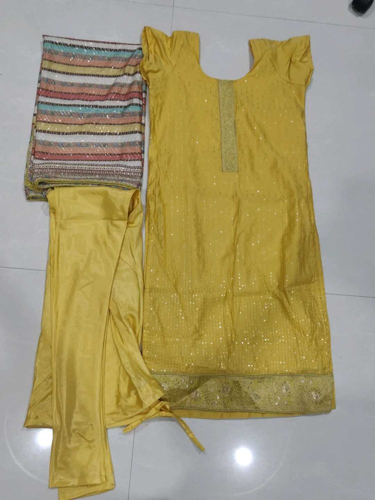 Party Wear Golden Dress Set