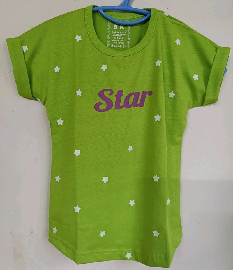Girls Cotton Lycra T Shirt, Size 7-8 Years