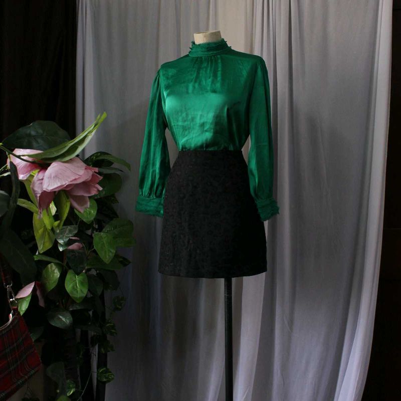 Zara Green Satin Blouse