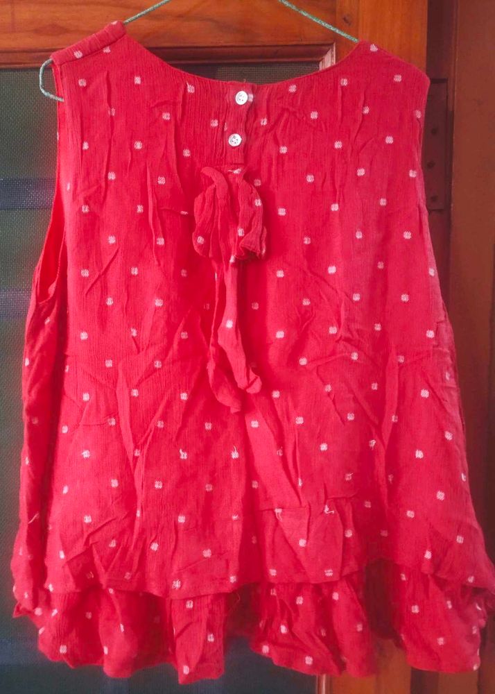 Red Polka Dot Sleeveless Top