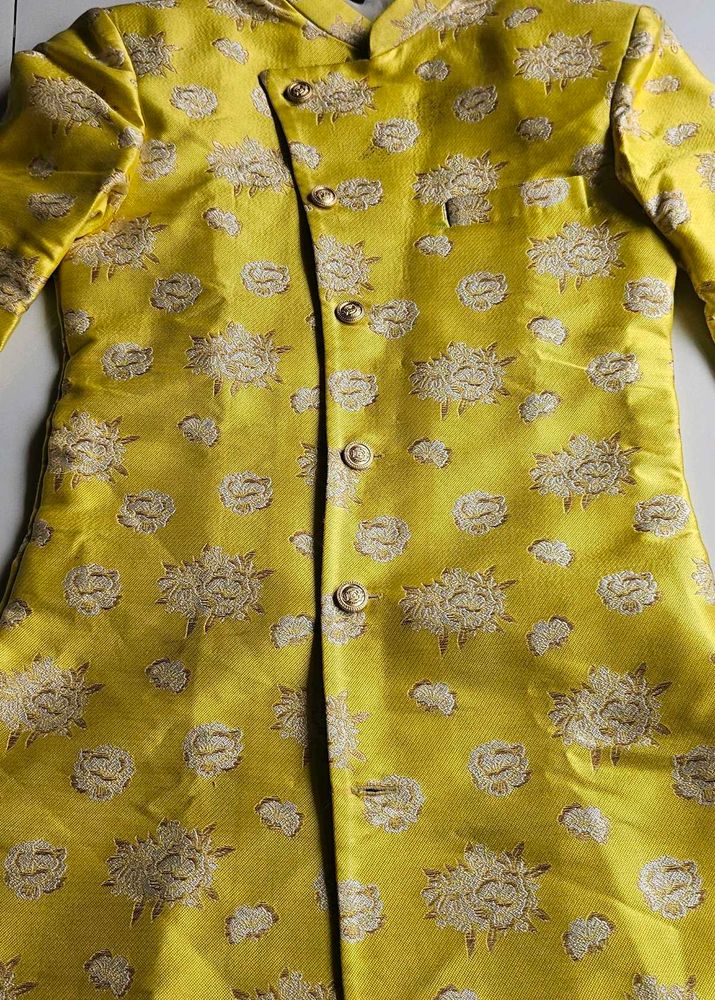 Yellow Floral Sherwani