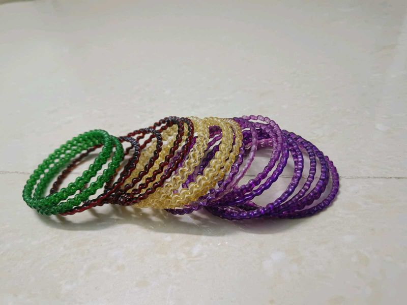 Combo Of Bangles + 3 Pairs Earrings