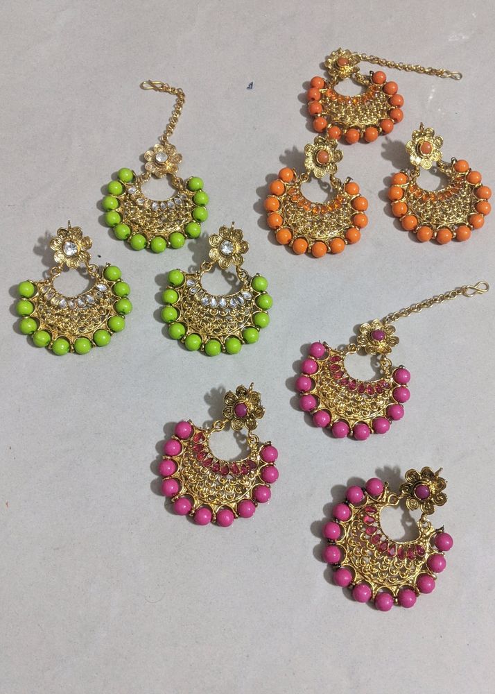Earrings Mangtika Set Combo