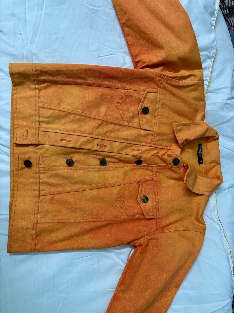 Orange Denim Jacket
