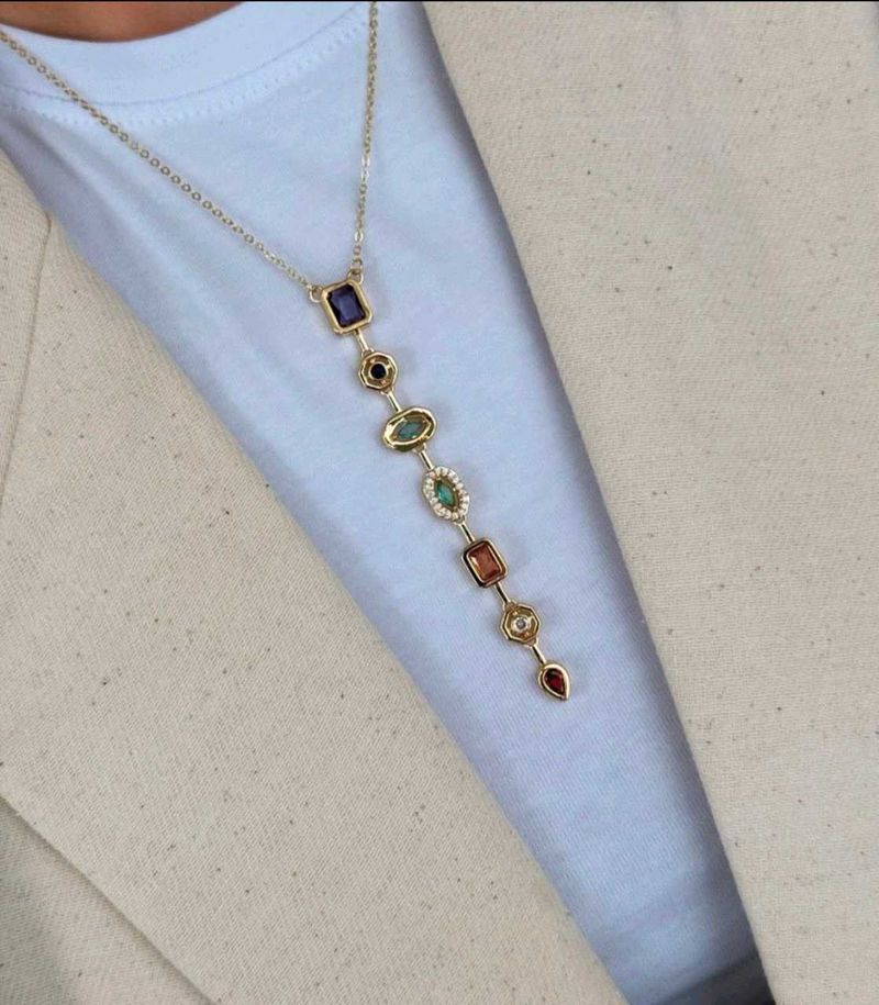 Anti- Tarnish Gemstone Pendant Necklace