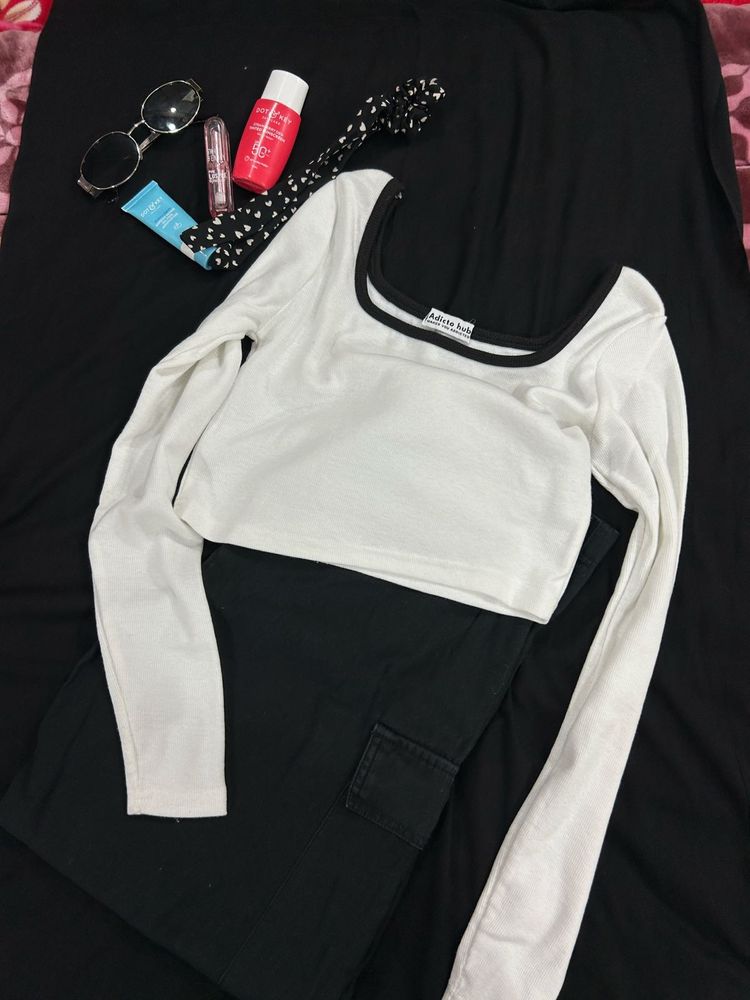 Chic White Long Sleeve Top