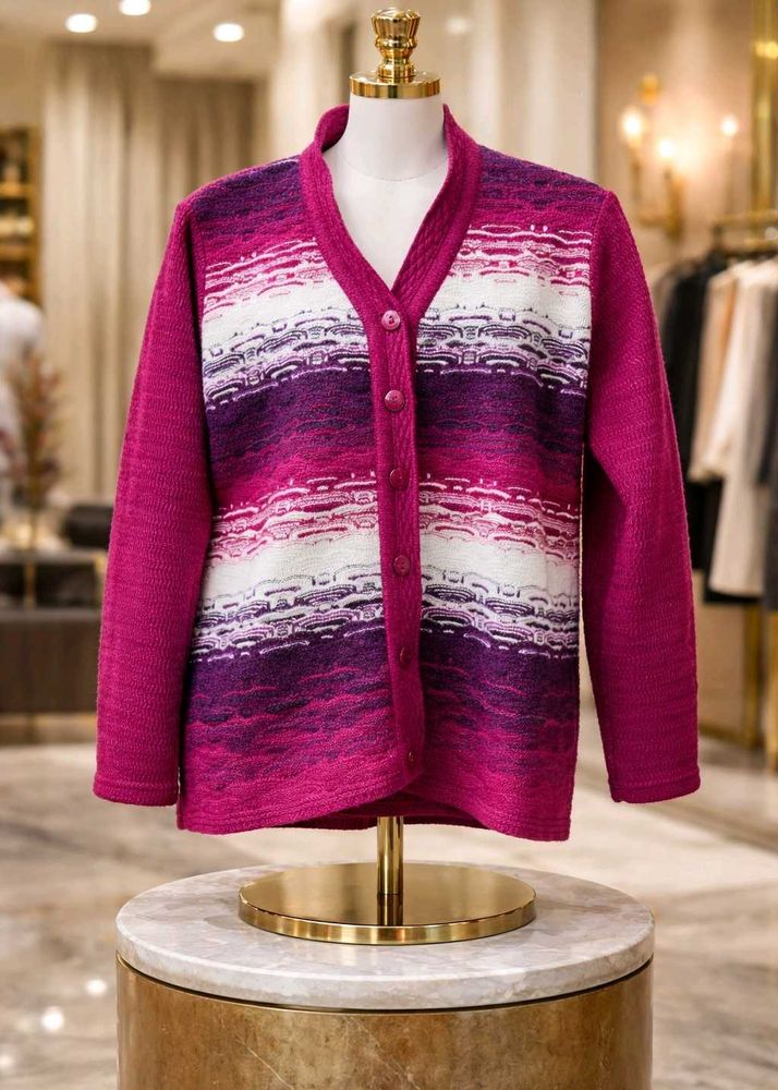 Stylish Striped Knit Cardigan