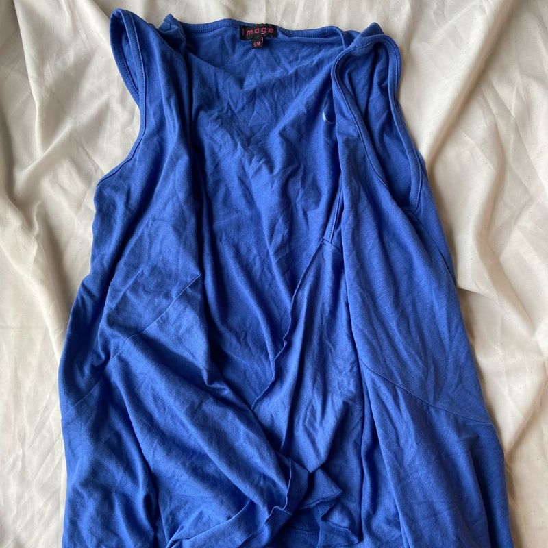 Blue sleeveless shrug