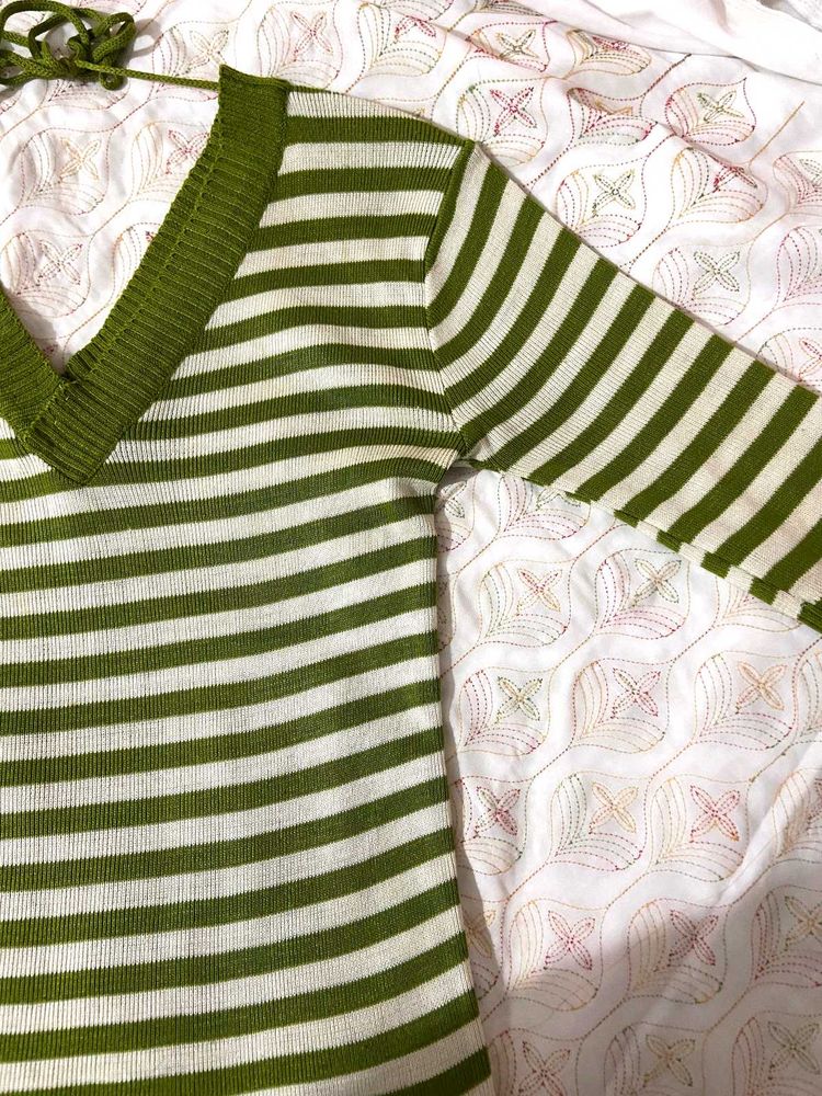 Striped V-Neck Top