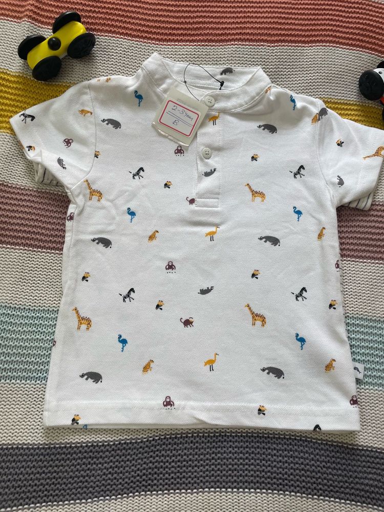 White Animal Print Polo Shirt (2-3 Years)