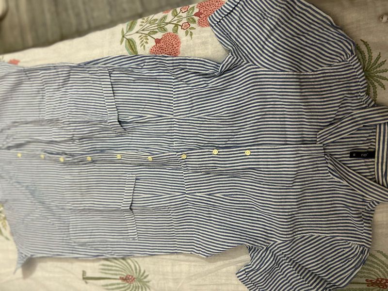 Striped Shirt Dress with belt