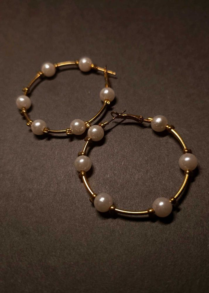 🤍 Pearl Bliss Hoops 🤍