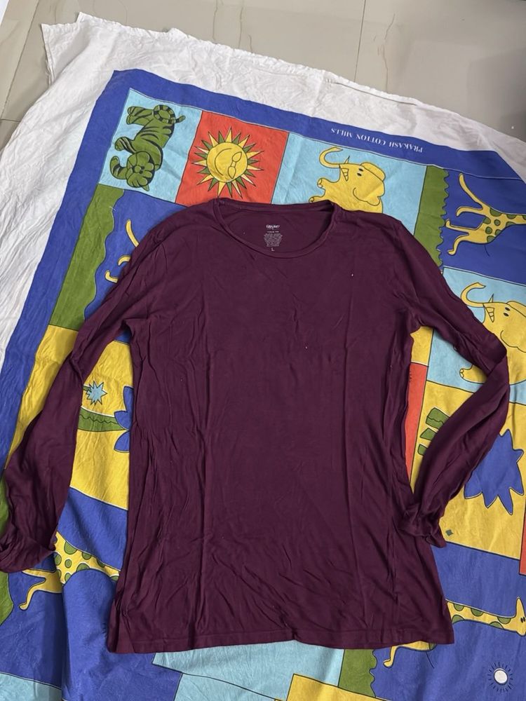 Burgundy Long Sleeve Top