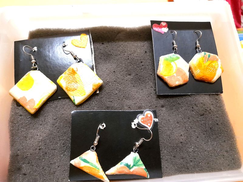 3 Pair Of Colourfull Earrings