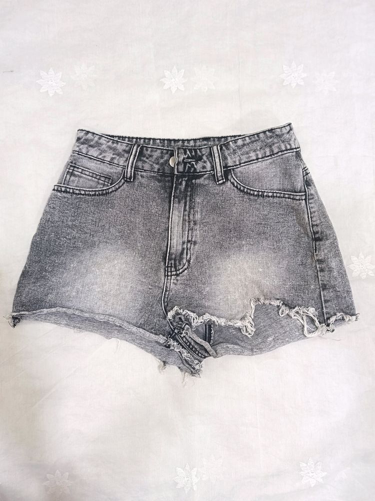 SHEIN Grey Faded Denim shorts