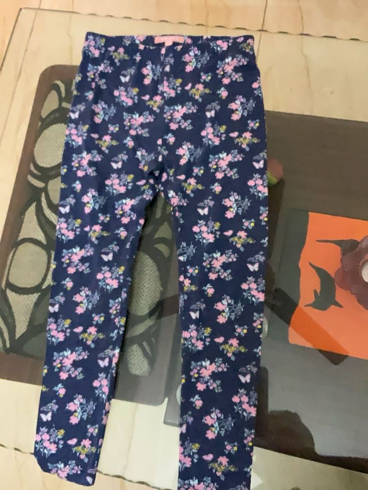 Floral Print Girls Leggings