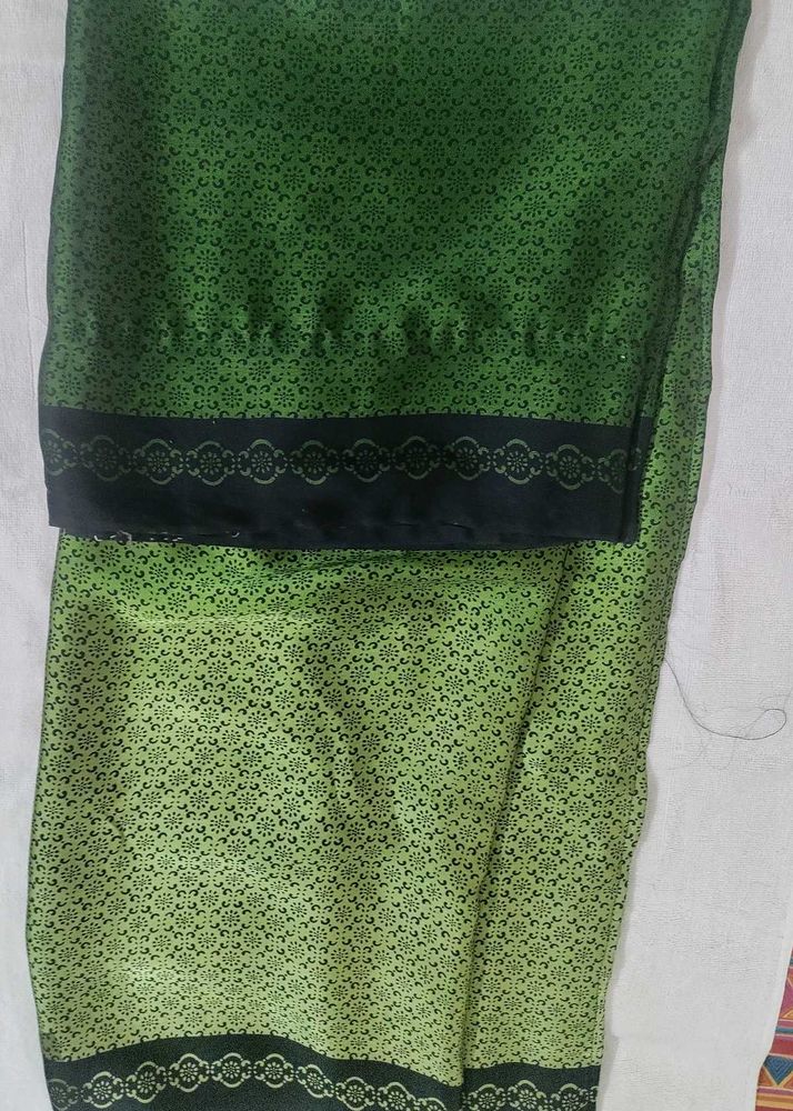 Green Printed Saree