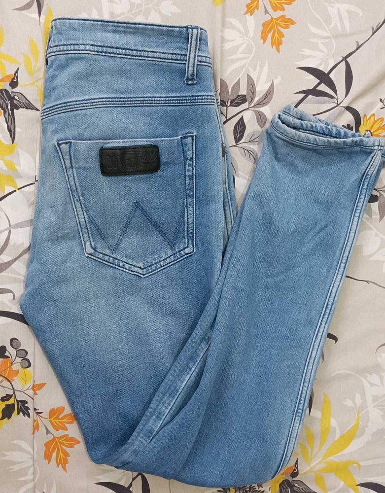 Wrangler Skinny Fit Sky Blue Jeans