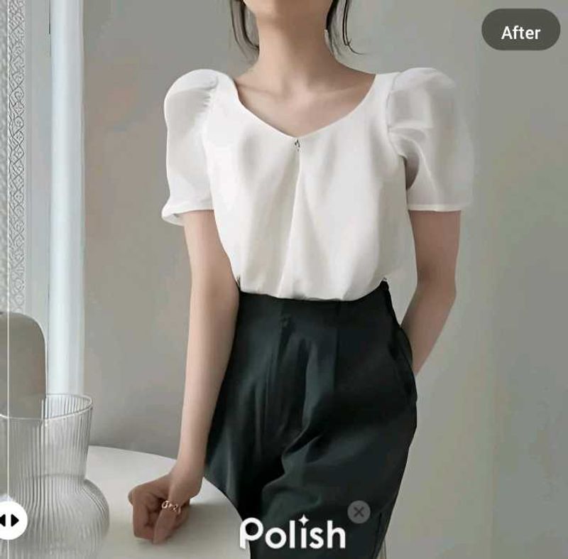 New With Tag Cute Off-white Bow Top