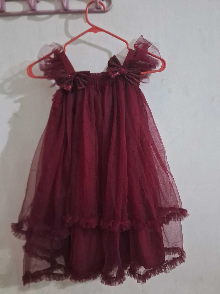 Cute Burgundy Party Dress