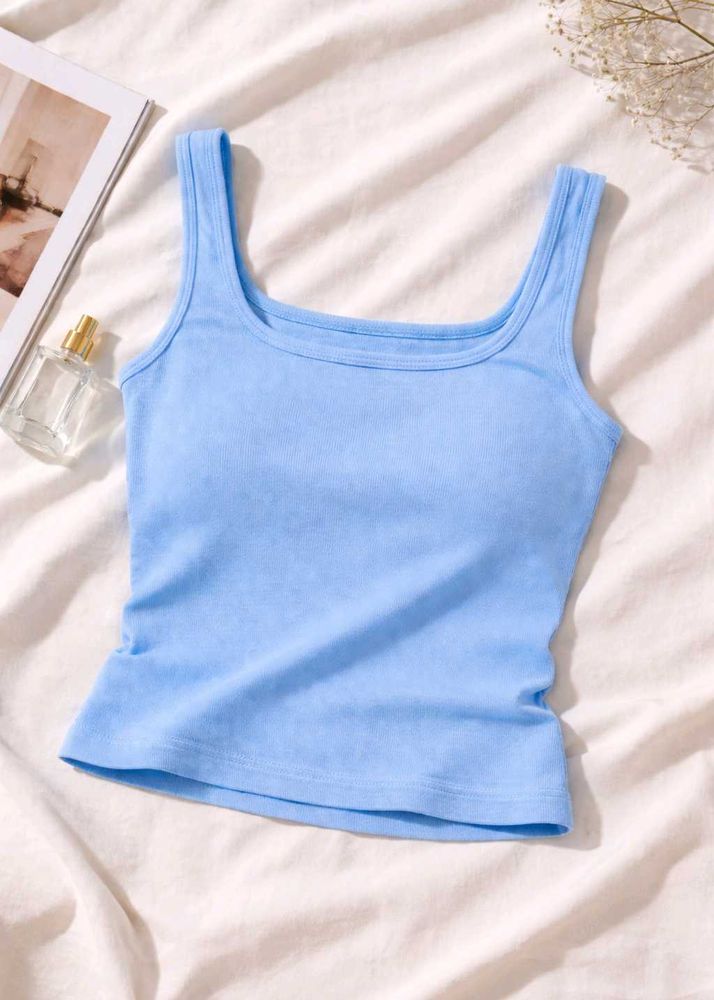 Blue Sleeveless Tank Top