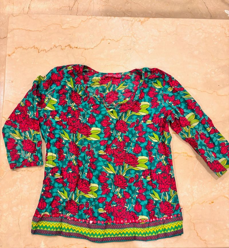 Biba Short Floral Kurti