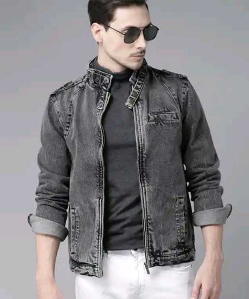 Roadster Gray Denim Jacket, XXL Size