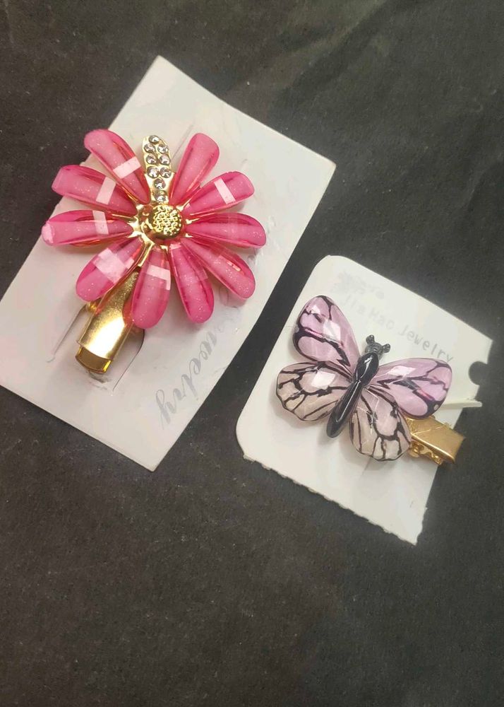 Cute Hair Clips - Flower &amp; Butterfly