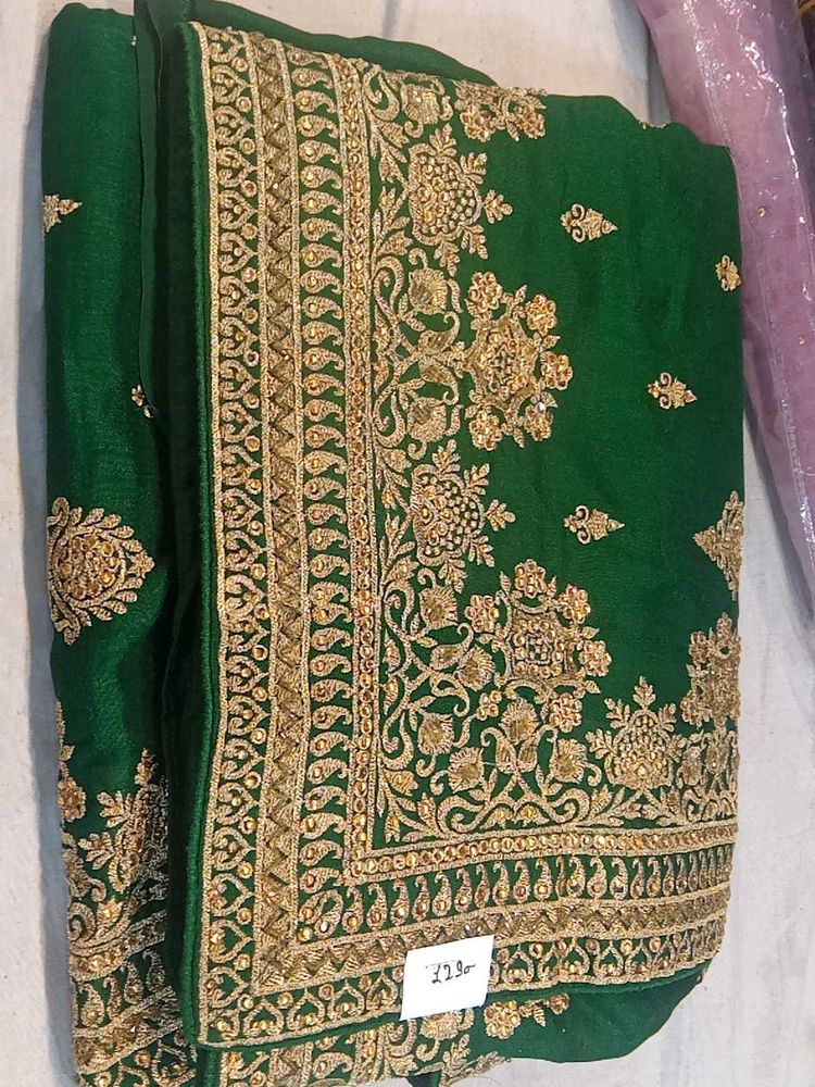 Green Embroidered Saree