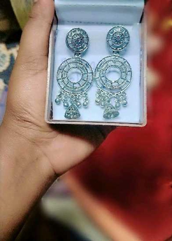 Silver Jhumka Earrings
