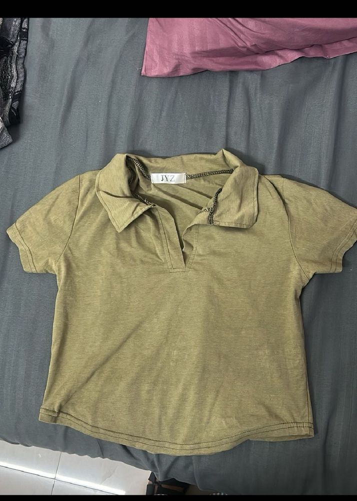 Olive Green Polo Top