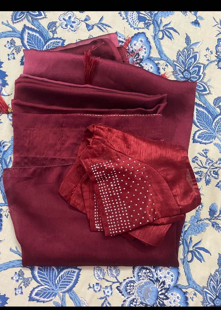 Stylish Double Colour Saare❤️with Stones