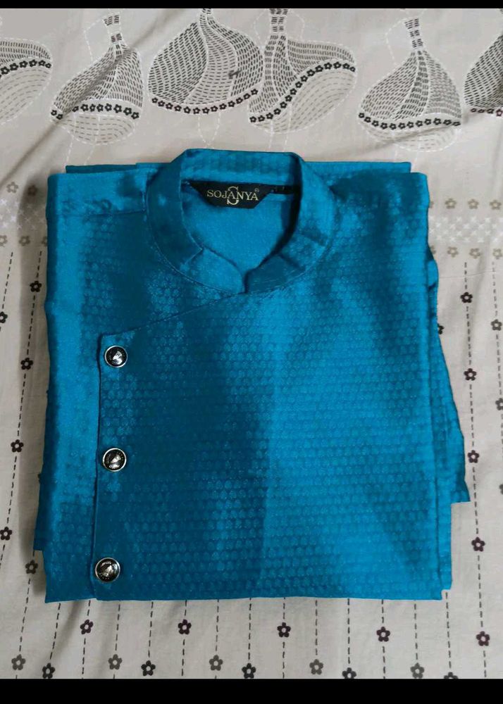 Teal Blue Sojanya Kurta - Size L