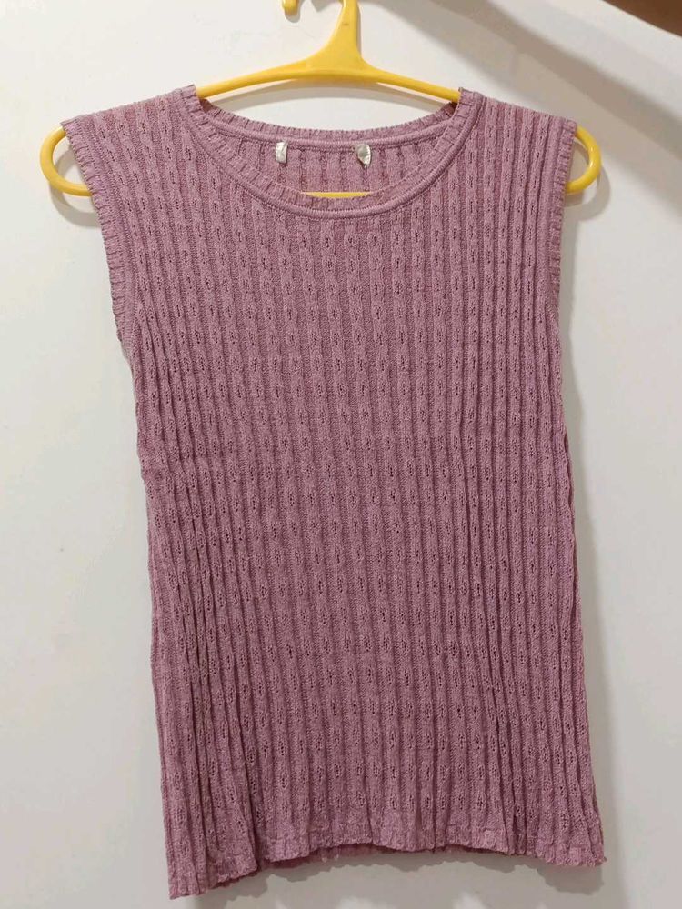 Mauve Sleeveless Knit Top