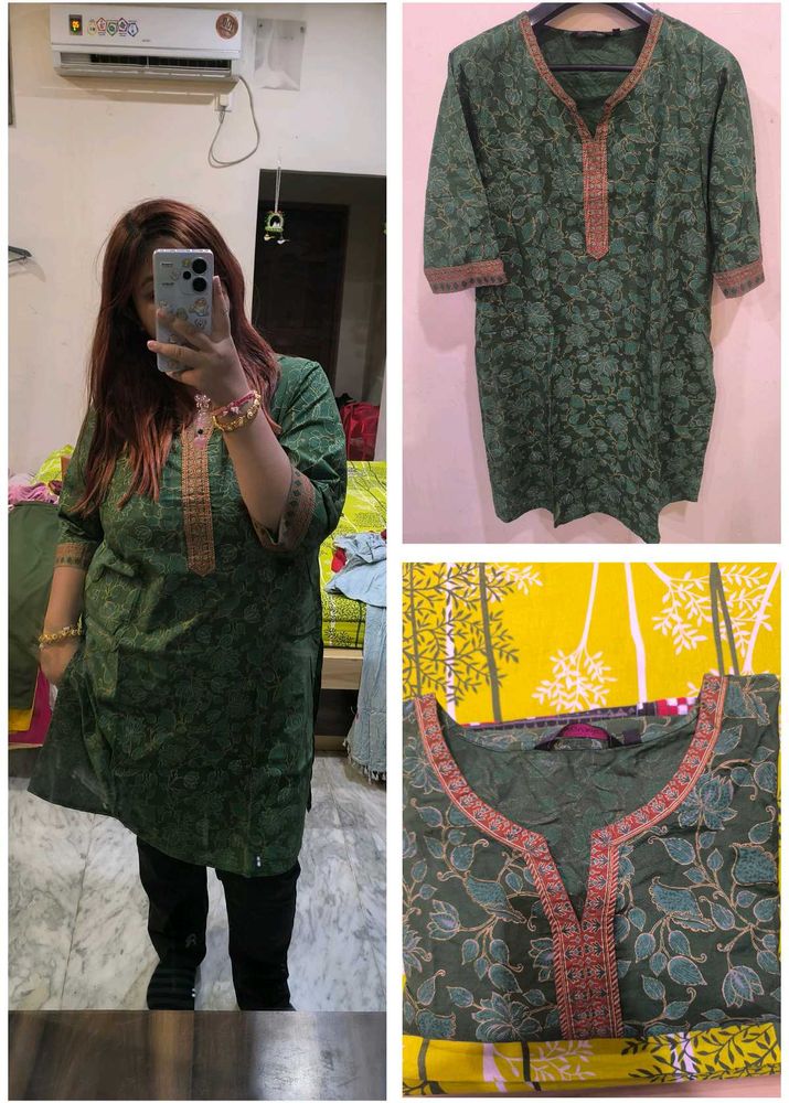 Green Printed Kurti
